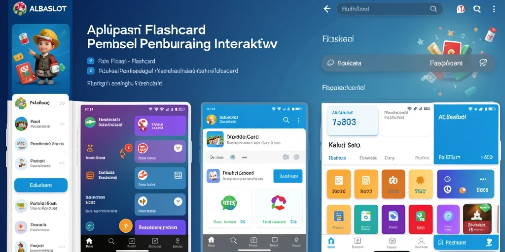 Antarmuka interaktif aplikasi Flashcard ALBASLOT yang menarik.