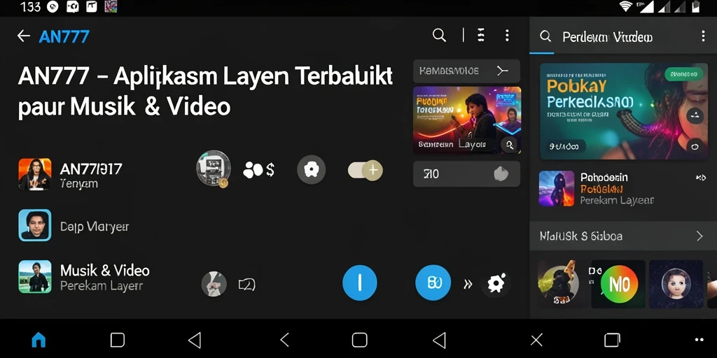 Antarmuka AN777 yang intuitif dan fungsional untuk perekaman layar.