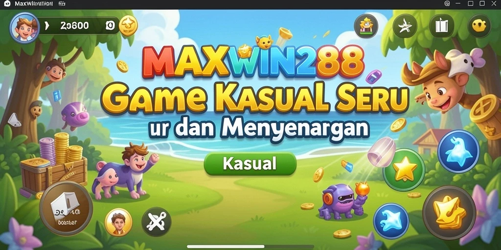 Tampilan antarmuka <strong>MAXWIN288</strong> yang cerah dan penuh warna.