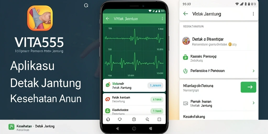 Antarmuka intuitif VITA555 untuk monitoring detak jantung.