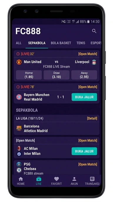 Tampilan link alternatif fc888