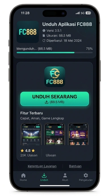 Tampilan halaman APK fc888
